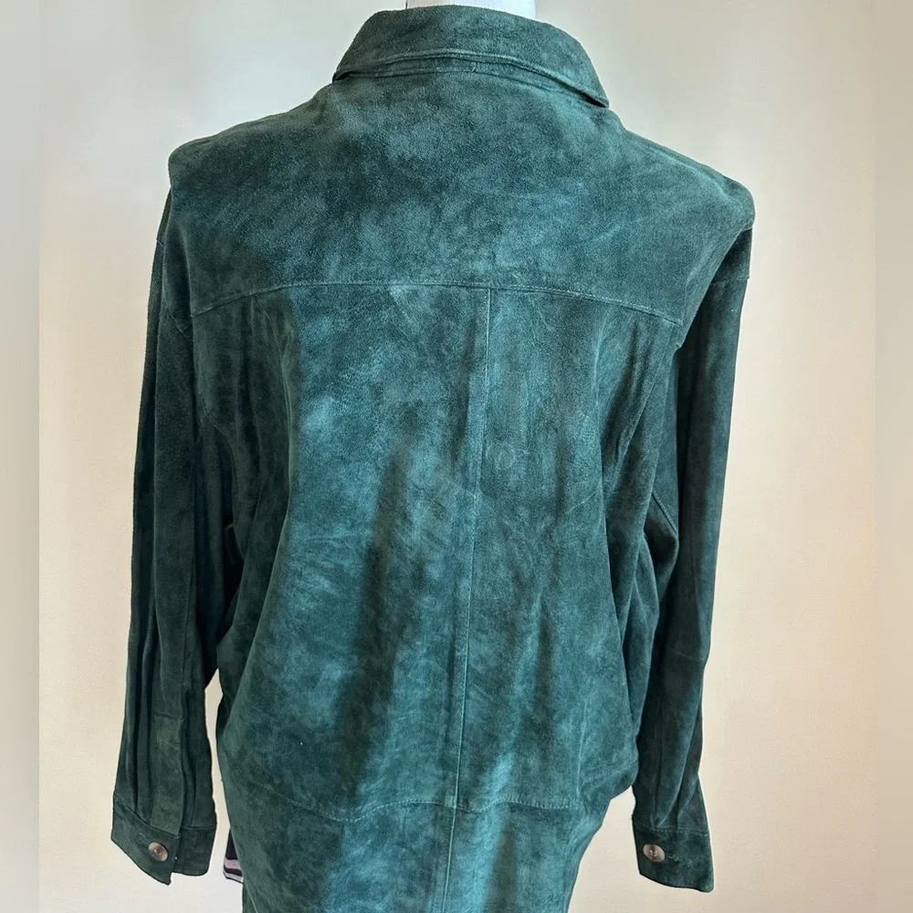 Vintage The Limited Classic 100% Leather Green Suede Jacket Women’s Medium